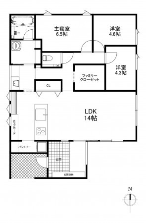 古賀市久保、新築一戸建ての間取り画像です