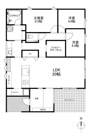 古賀市久保、新築一戸建ての間取り画像です