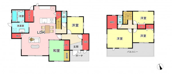 宗像市広陵台、中古一戸建ての間取り画像です
