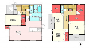宗像市日の里、新築一戸建ての間取り画像です