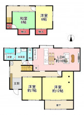 古賀市小竹、中古一戸建ての間取り画像です