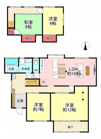 古賀市小竹、中古一戸建ての間取り画像です