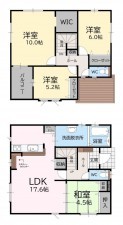 福岡市東区三苫、新築一戸建ての間取り画像です