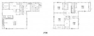 福岡市東区松崎、新築一戸建ての間取り画像です