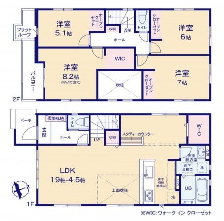 古賀市花見東、新築一戸建ての間取り画像です