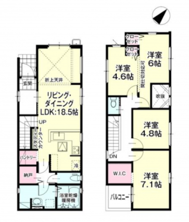 福岡市東区若宮、新築一戸建ての間取り画像です