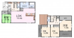 古賀市花見東、新築一戸建ての間取り画像です