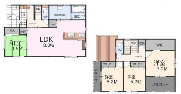 古賀市花見東、新築一戸建ての間取り画像です