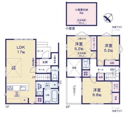 福岡市東区若宮、新築一戸建ての間取り画像です