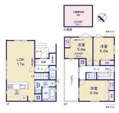福岡市東区若宮、新築一戸建ての間取り画像です