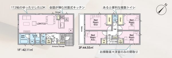 福岡市東区西戸崎、新築一戸建ての間取り画像です