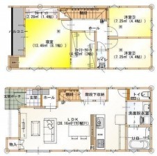 福岡市東区三苫、新築一戸建ての間取り画像です