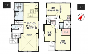 福岡市東区土井、新築一戸建ての間取り画像です