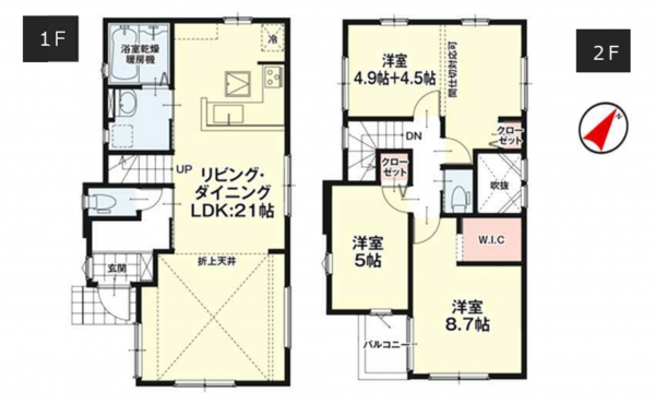 福岡市東区土井、新築一戸建ての間取り画像です