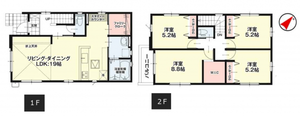 福岡市東区土井、新築一戸建ての間取り画像です