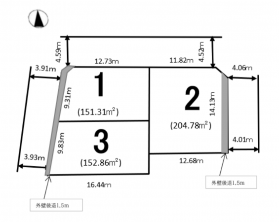 古賀市千鳥、土地の間取り画像です
