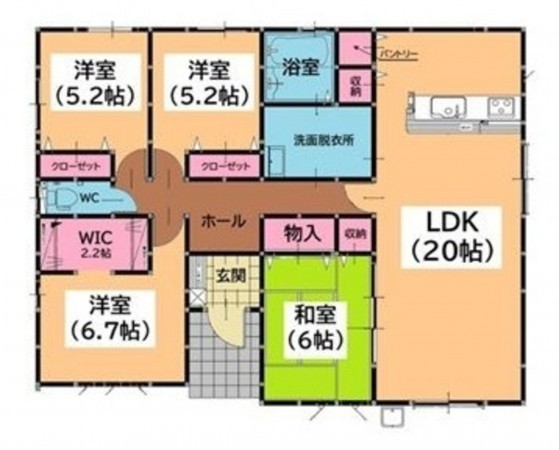 古賀市薦野、新築一戸建ての間取り画像です