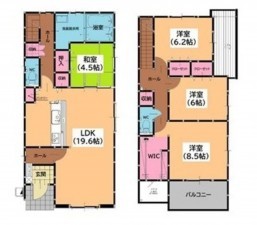 古賀市薦野、新築一戸建ての間取り画像です