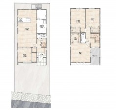 福岡市東区唐原、新築一戸建ての間取り画像です