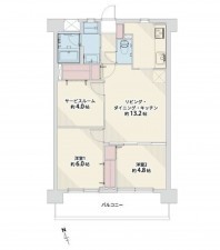 福岡市東区三苫、マンションの間取り画像です