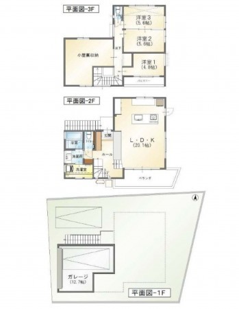福岡市南区桧原、中古一戸建ての間取り画像です