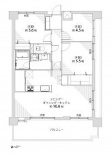福岡市東区西戸崎、マンションの間取り画像です