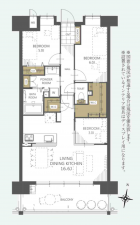 古賀市久保、マンションの間取り画像です