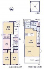 福岡市東区松香台、新築一戸建ての間取り画像です