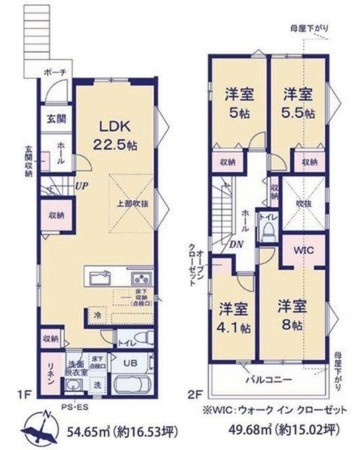 福岡市東区松香台、新築一戸建ての間取り画像です