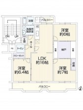 福岡市東区奈多団地、マンションの間取り画像です
