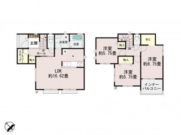 福岡市東区香住ヶ丘、新築一戸建ての間取り画像です