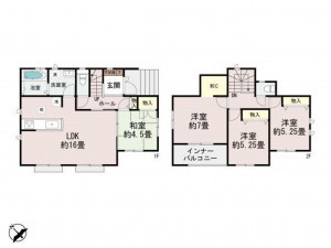 福岡市東区香住ヶ丘、新築一戸建ての間取り画像です