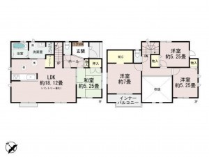 福岡市東区香住ヶ丘、新築一戸建ての間取り画像です