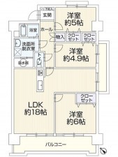 古賀市花見東、マンションの間取り画像です