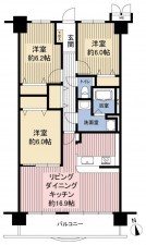 古賀市天神、マンションの間取り画像です