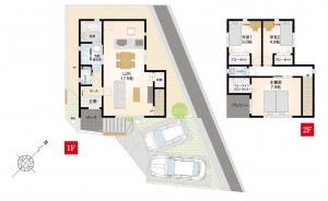 福岡市東区和白丘、中古一戸建ての間取り画像です