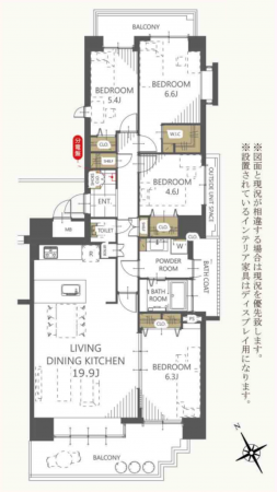 福岡市東区香椎浜、マンションの間取り画像です