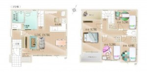 福岡市東区松香台、新築一戸建ての間取り画像です