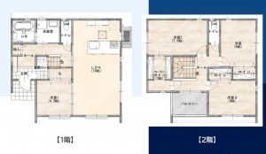 古賀市花見東、新築一戸建ての間取り画像です
