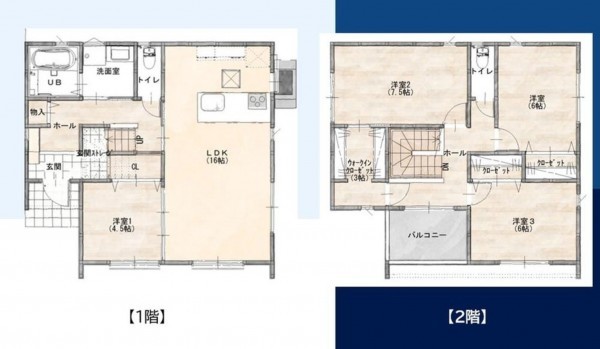 古賀市花見東、新築一戸建ての間取り画像です
