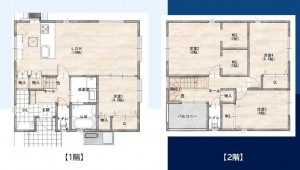古賀市花見東、新築一戸建ての間取り画像です