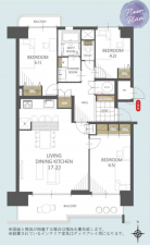 福岡市東区香椎浜、マンションの間取り画像です