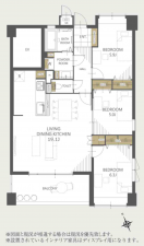 福岡市東区多々良、マンションの間取り画像です