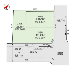 福岡市東区舞松原、土地の間取り画像です