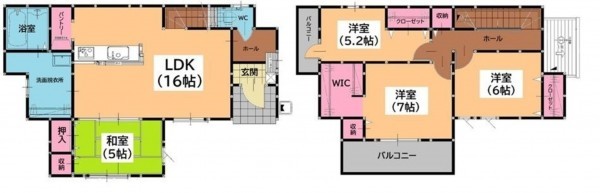 福岡市東区多々良、新築一戸建ての間取り画像です