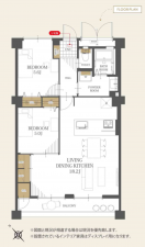 福岡市東区千早、マンションの間取り画像です