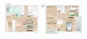 福岡市東区舞松原、新築一戸建ての間取り画像です