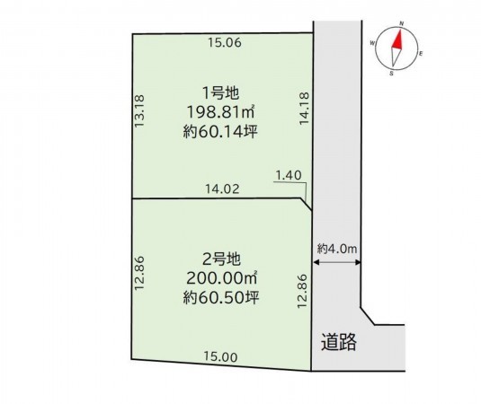 古賀市今の庄、土地の間取り画像です