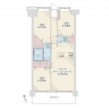 糟屋郡新宮町夜臼、マンションの間取り画像です