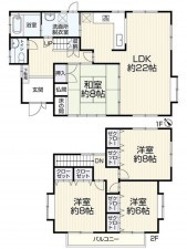 糟屋郡新宮町下府、中古一戸建ての間取り画像です